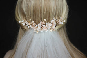 BESPOKE for Tristan_Cherry Blossom floral wedding headpiece and hair pin set 6