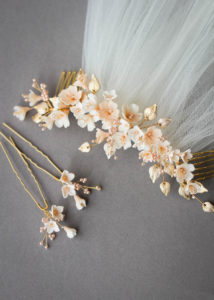 BESPOKE for Tristan_Cherry Blossom floral wedding headpiece and hair pin set 8
