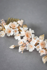 BESPOKE for Tristan_Cherry Blossom floral wedding headpiece and hair pin set 9
