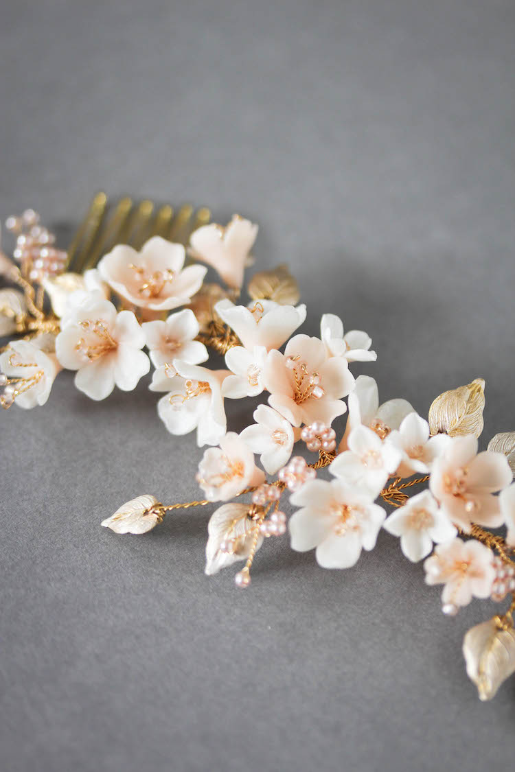 BESPOKE for Tristan_Cherry Blossom floral headpiece and hair pin set 9