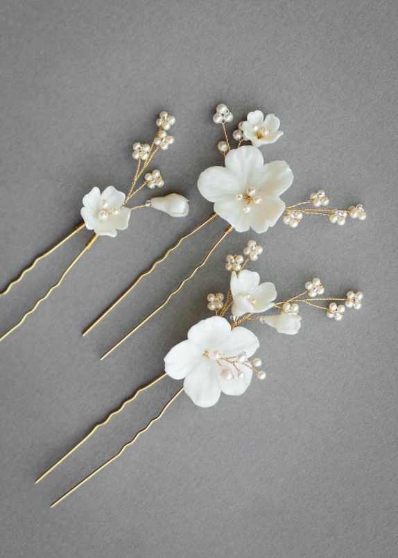FLORENTINE floral hair pins 3