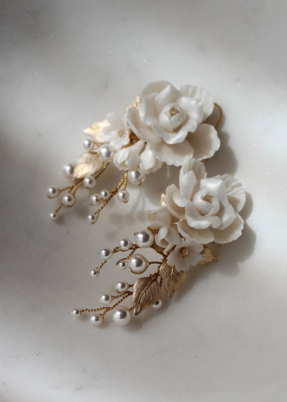 AURORA gold wedding earrings 12