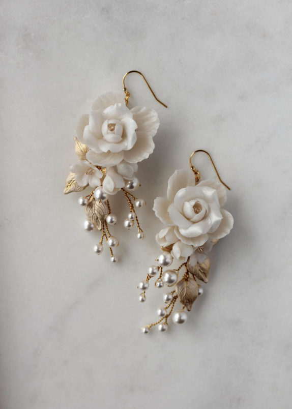 AURORA gold wedding earrings 3