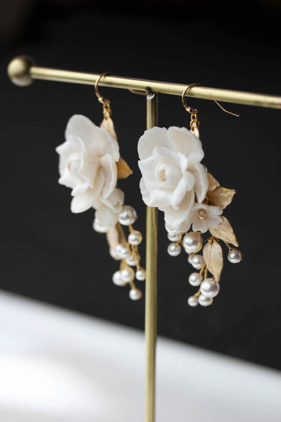 AURORA gold wedding earrings 4