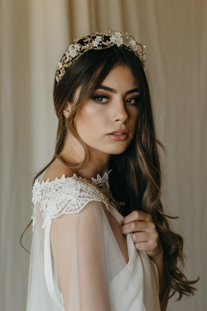 MARINA | gold wedding crown - TANIA MARAS BRIDAL