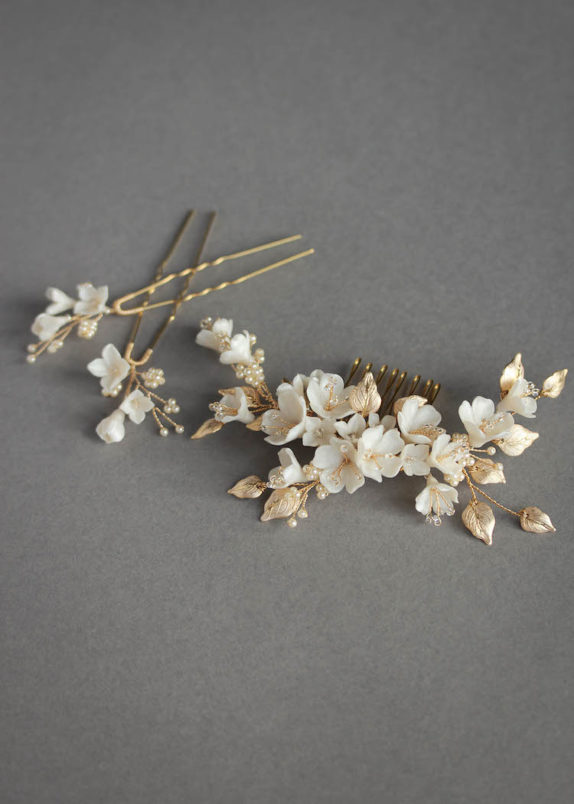 CHERRY BLOSSOM in pale gold and ivory 3