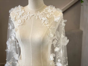 Fit for a Queen | A floral lace wedding cape for Alex 5