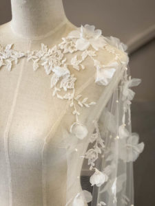 Fit for a Queen | A floral lace wedding cape for Alex 7