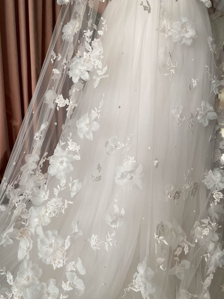 A showstopper embellished wedding veil for bride Monica TANIA