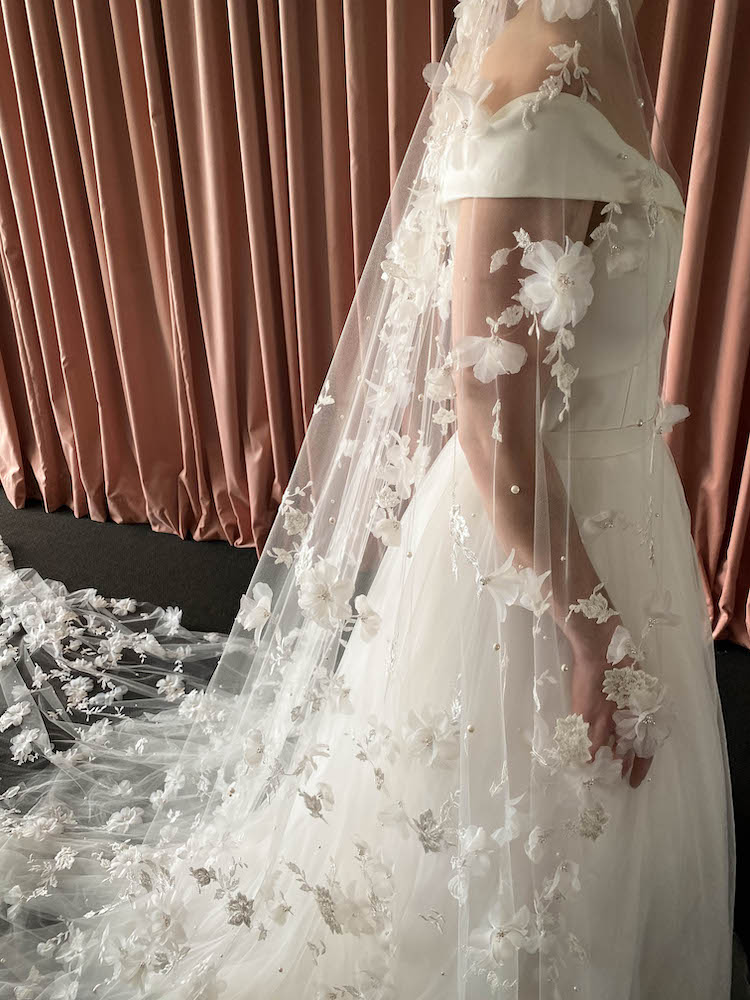 Bespoke for Monica_411cm fully embellished wedding veil 21
