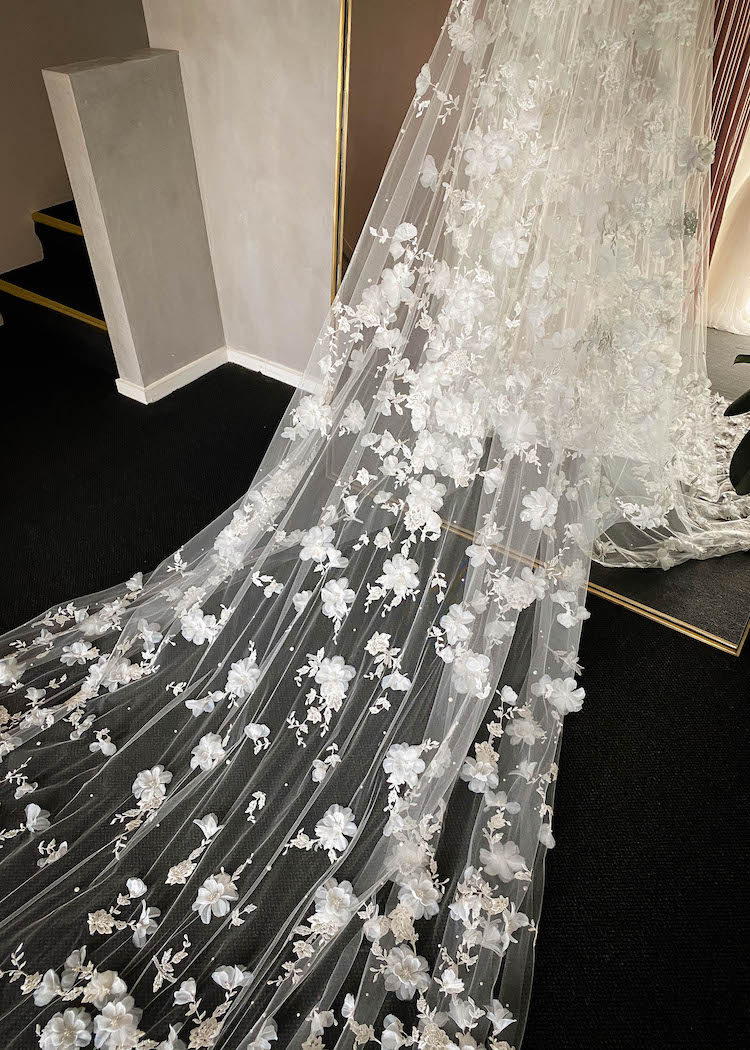 Bespoke for Monica_411cm fully embellished wedding veil 22