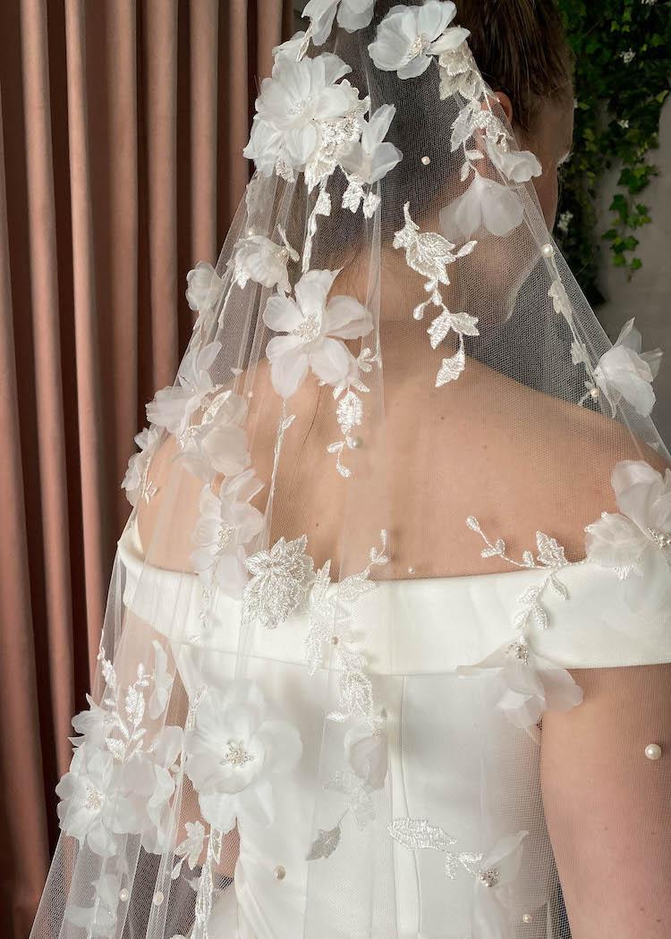 Bespoke for Monica_411cm fully embellished wedding veil 24