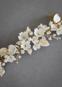 A bespoke floral bridal comb for NZ bride Taylor_3