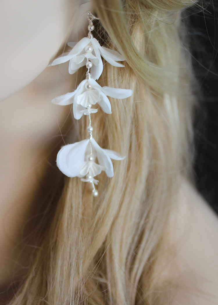 WILLOW | Bridal floral earrings - TANIA MARAS BRIDAL