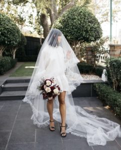 Your guide to styling a short wedding dress with a veil_11