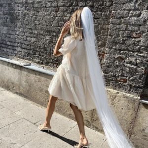 Your guide to styling a short wedding dress with a veil_21