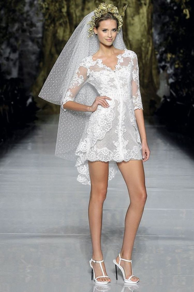 Trend Alert! The Short Wedding Dress + Long Veil Combo is SO Chic