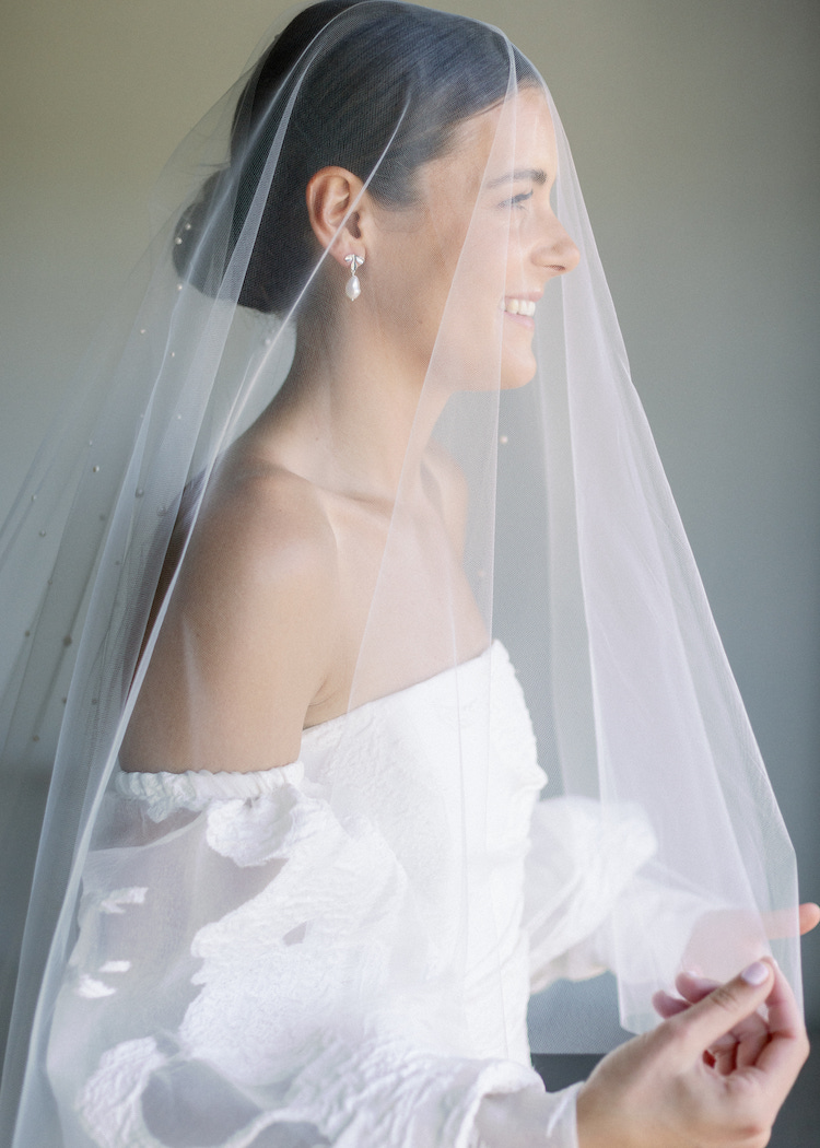 THEODORE  pearl wedding veil - TANIA MARAS BRIDAL