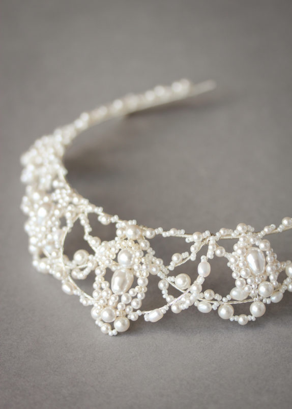 CASPIAN pearl bridal tiara 7