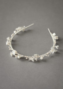 ELSBETH floral headband in silver 1
