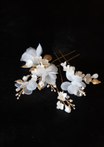 JOSETTE hair pins in ivory and gold 1