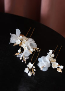 JOSETTE hair pins in ivory and gold 2