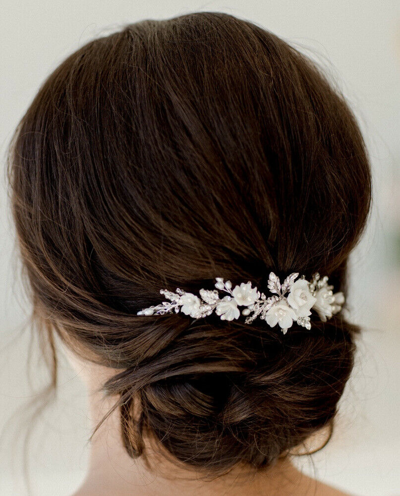 Details about   Floral Bridal Hair Comb Crafted with Czech Seed Beads and Rhinestones