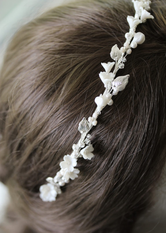 FREYA bridal headband in silver 6