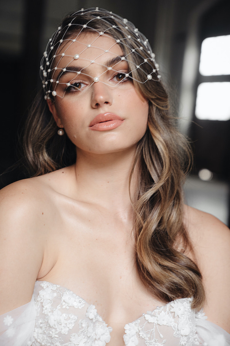 MARA pearl birdcage veil 2