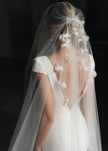 ORCHID floral wedding veil 1