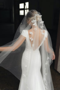 ORCHID floral wedding veil 2