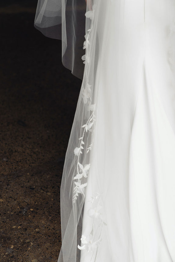 ORCHID floral wedding veil 3