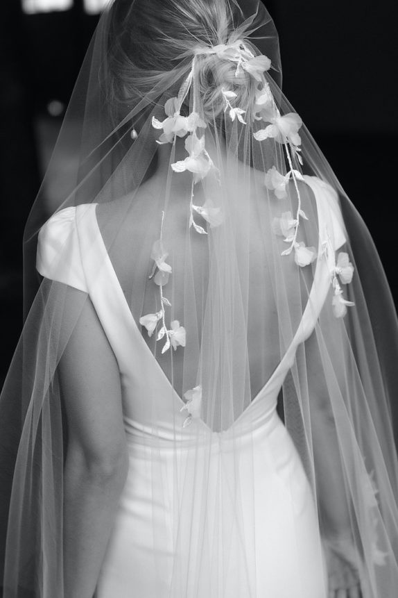 ORCHID floral wedding veil 6