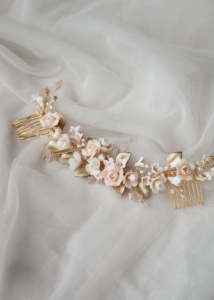 ROSALIE blush bridal headpiece 13