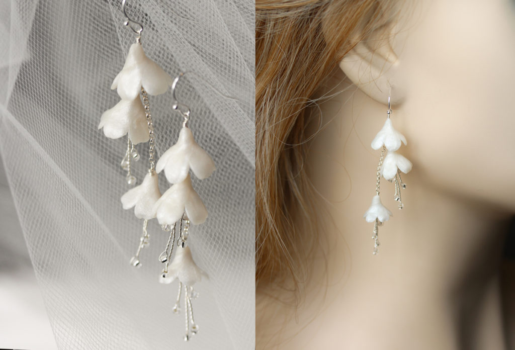 Bespoke for Eve_Cascade earrings with 3 flowers