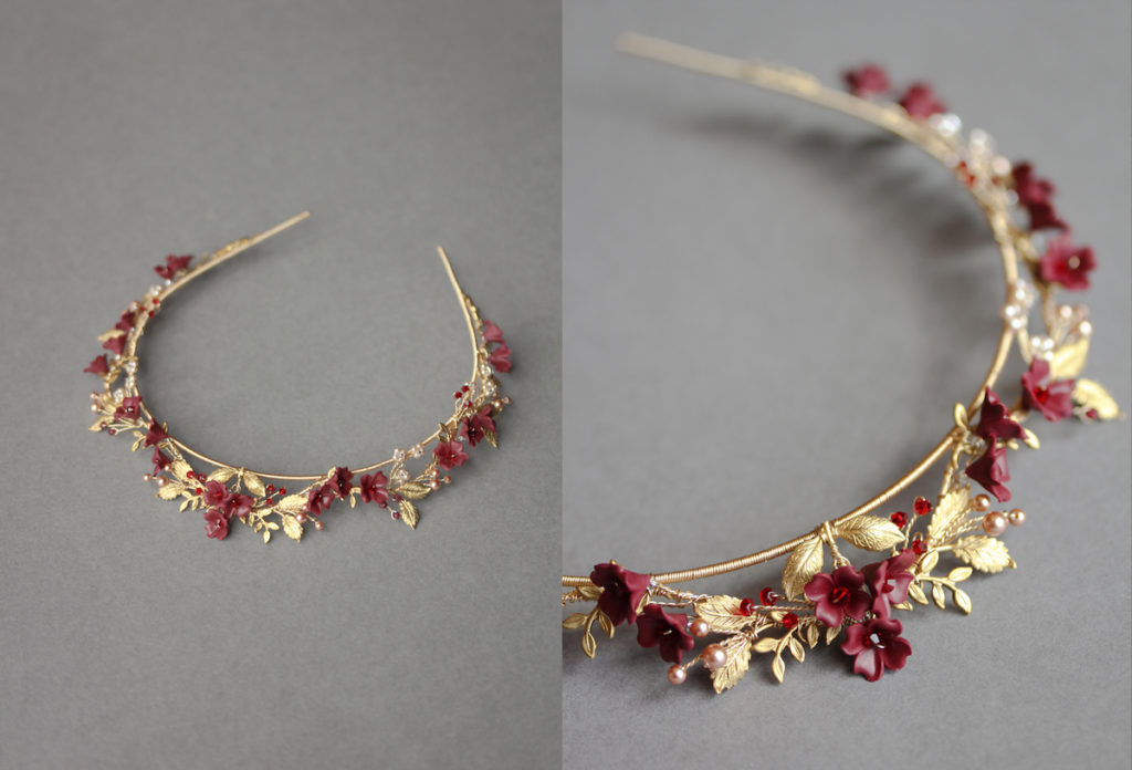 Bespoke for Hannah_Harvest crown with wine details
