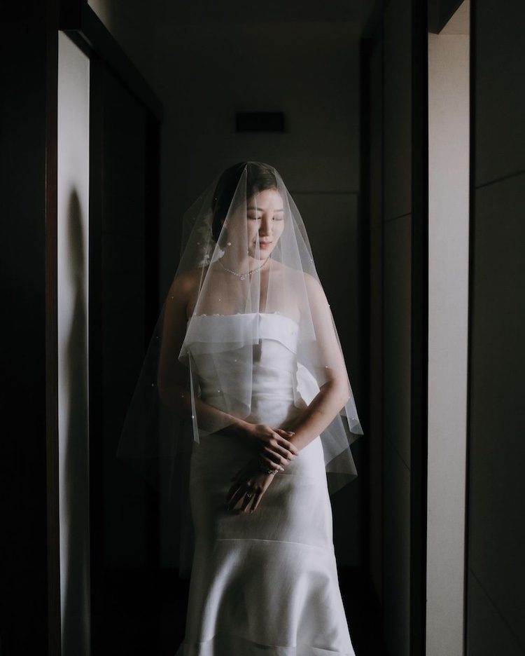 Bride Tessa wears WEEPING CHERRY veil 2