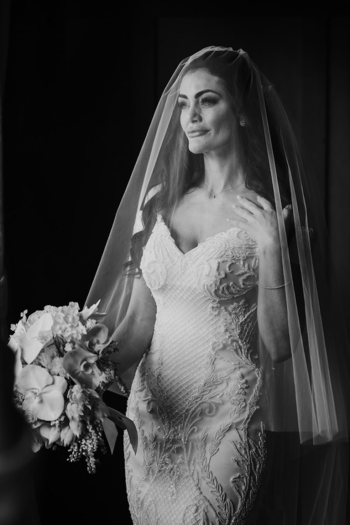 Bride Hailey wears bespoke ORCHID veil 1