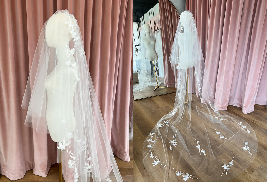 Bespoke for Lauren_Orchid veil with extra motifs at 300cm