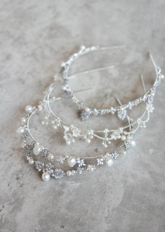 CHARLOTTE pearl bridal tiara 5