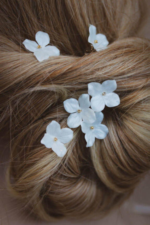 HYDRANGEA_Pale blue floral hair pins 7