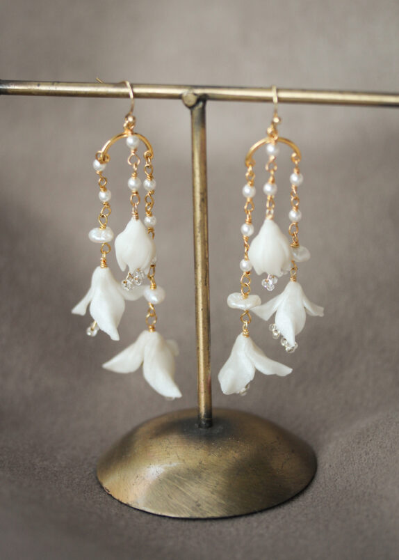 SNOWDROP floral bridal earrings 4