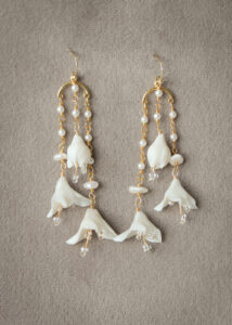 SNOWDROP floral bridal earrings 8