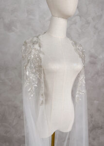 WATERFALL silver bridal cape 4