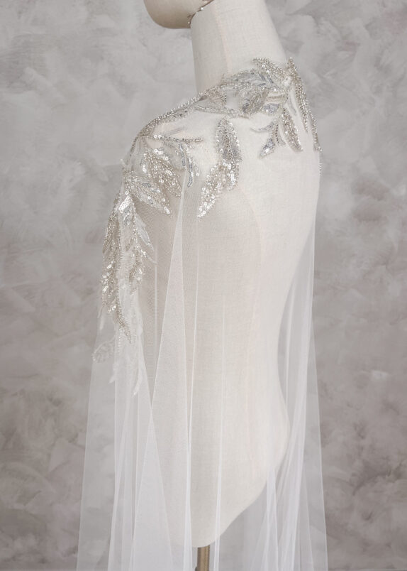 WATERFALL silver bridal cape 8