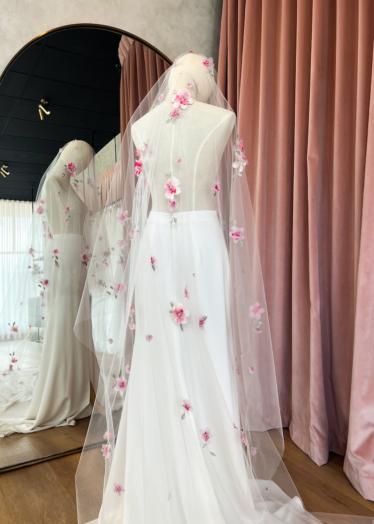 A Vision in Pink: Crafting a bespoke pink wedding veil for Leeda