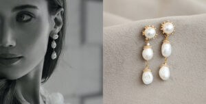 Gold bridal earrings for modern brides