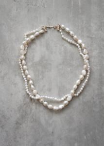 Esme Double Pearl Bridal Necklace 5