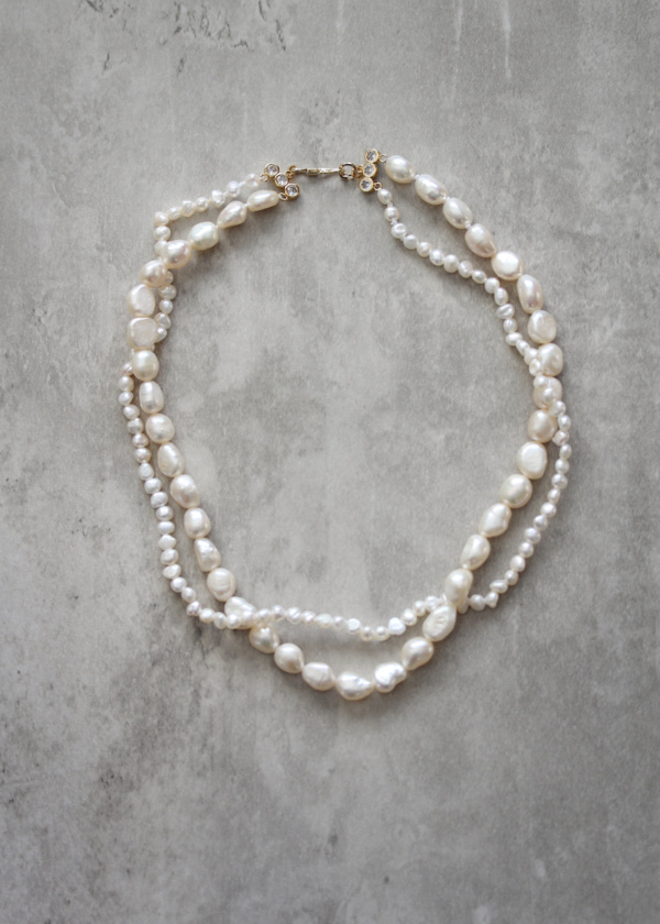 Esme Double Pearl Bridal Necklace 5