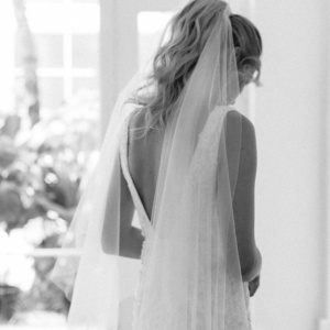 Bordeaux Fingertip Wedding Veil For Ponytail.jpg
